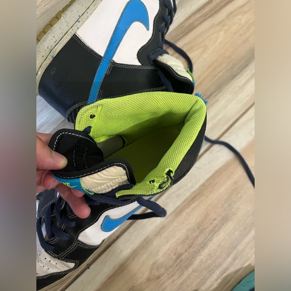 Nike Dunk High Premium white blue glow sneakers high tops Men’s size 12 WORN - Picture 8 of 11